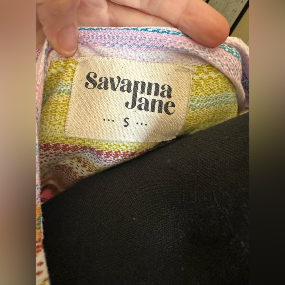 Savanna Jane Embroidered Multicolor Striped Women's Top - Picture 5 of 6